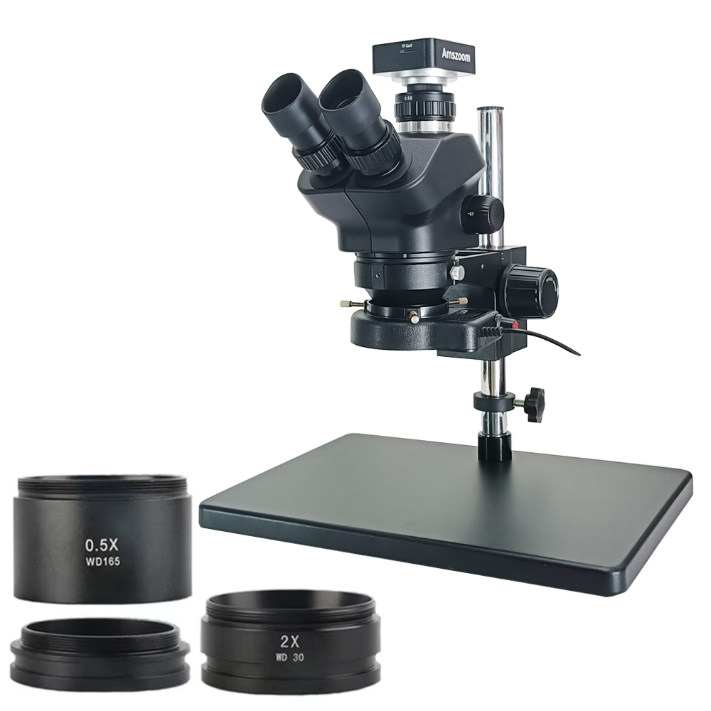 Stereo Trinocular Microscope Pcb - Microscopio Stereo Trinoculare Simul Focal 3.5X-100X