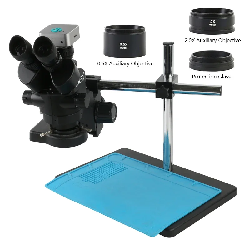 Stereo Trinocular Microscope Pcb - Zoom 3.5X-90X Confocale Trinoculare 48MP HDMI